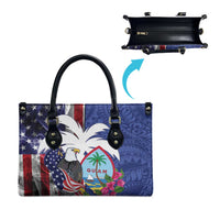 United States Guam Leather Bag USA Eagle Guahan Seal Bougainvillea LT14 - Polynesian Pride