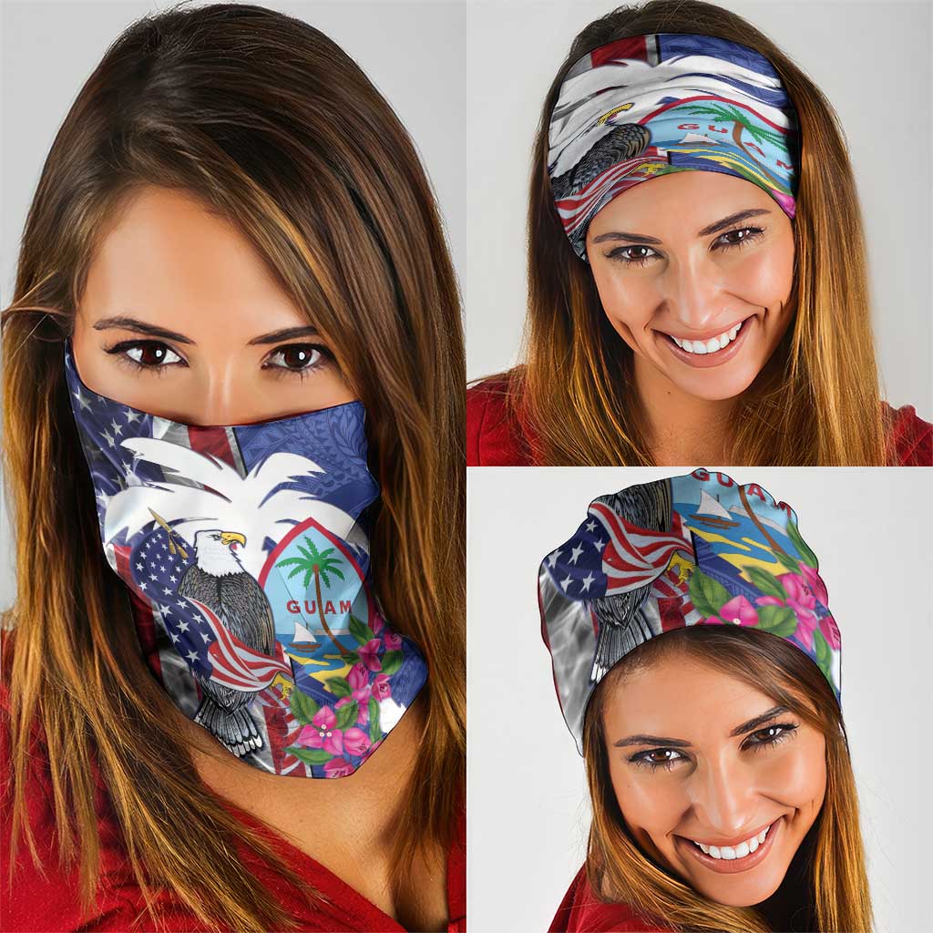United States Guam Neck Gaiter USA Eagle Guahan Seal Bougainvillea LT14 - Polynesian Pride
