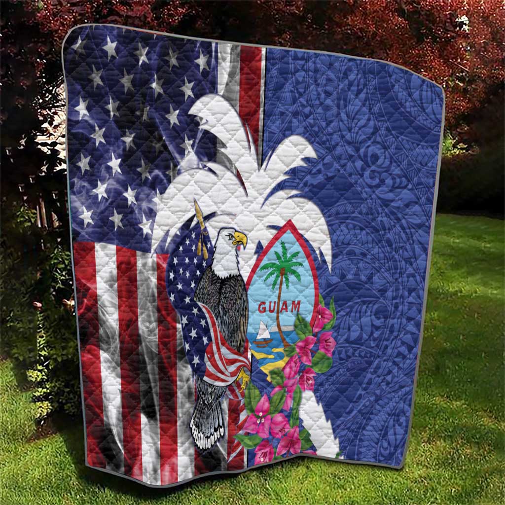 United States Guam Quilt USA Eagle Guahan Seal Bougainvillea - Polynesian Pride
