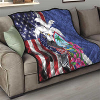 United States Guam Quilt USA Eagle Guahan Seal Bougainvillea - Polynesian Pride