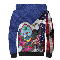 United States Guam Sherpa Hoodie USA Eagle Guahan Seal Bougainvillea - Polynesian Pride