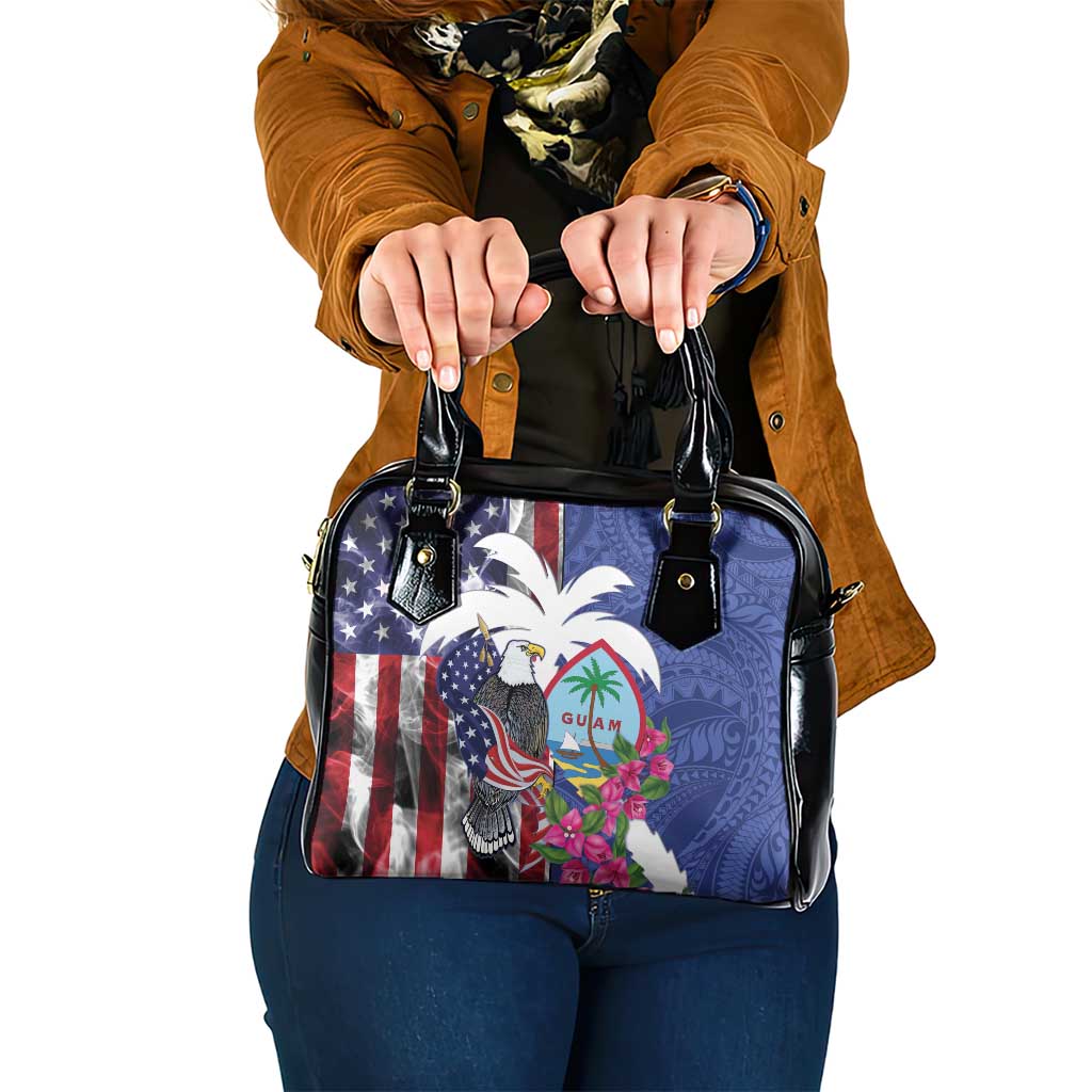 United States Guam Shoulder Handbag USA Eagle Guahan Seal Bougainvillea - Polynesian Pride