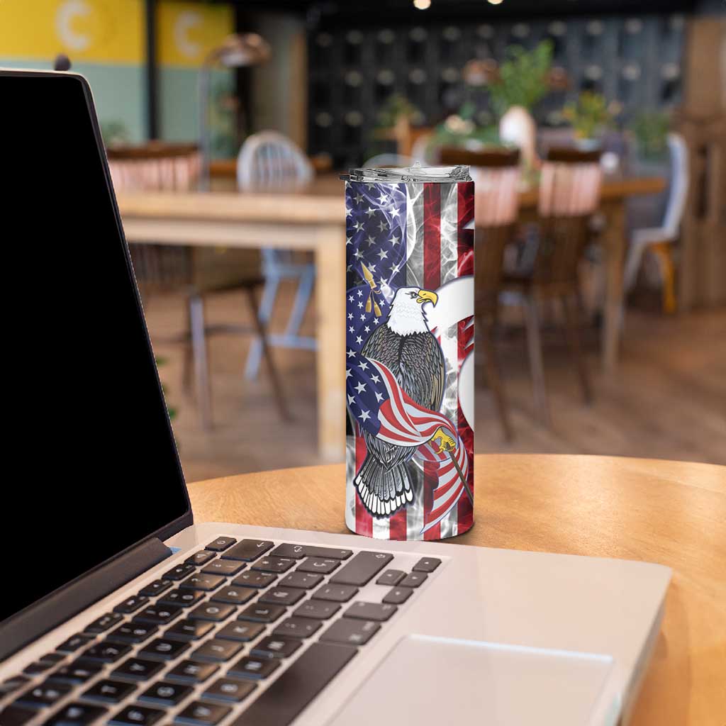 United States Guam Skinny Tumbler USA Eagle Guahan Seal Bougainvillea - Polynesian Pride