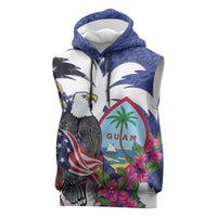 United States Guam Sleeveless Hoodie USA Eagle Guahan Seal Bougainvillea - Polynesian Pride