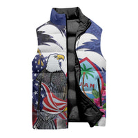 United States Guam Sleeveless Puffer Jacket USA Eagle Guahan Seal Bougainvillea LT14 - Polynesian Pride