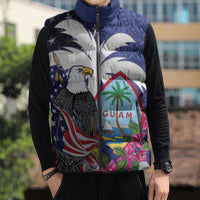 United States Guam Sleeveless Puffer Jacket USA Eagle Guahan Seal Bougainvillea LT14 - Polynesian Pride