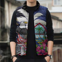 United States Guam Sleeveless Puffer Jacket USA Eagle Guahan Seal Bougainvillea LT14 - Polynesian Pride