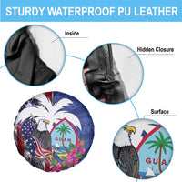 United States Guam Spare Tire Cover USA Eagle Guahan Seal Bougainvillea - Polynesian Pride