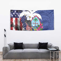 United States Guam Tapestry USA Eagle Guahan Seal Bougainvillea - Polynesian Pride