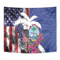 United States Guam Tapestry USA Eagle Guahan Seal Bougainvillea - Polynesian Pride
