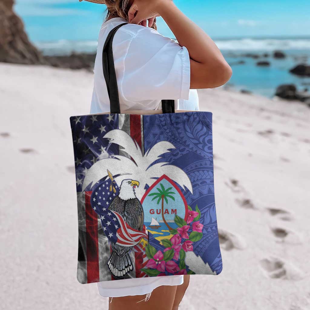 United States Guam Tote Bag USA Eagle Guahan Seal Bougainvillea LT14 - Polynesian Pride