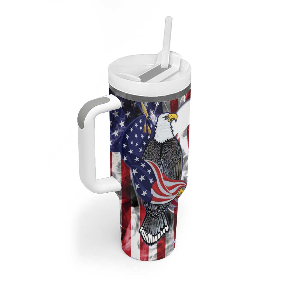 United States Guam Tumbler With Handle USA Eagle Guahan Seal Bougainvillea - Polynesian Pride