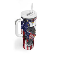United States Guam Tumbler With Handle USA Eagle Guahan Seal Bougainvillea - Polynesian Pride