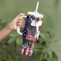 United States Guam Tumbler With Handle USA Eagle Guahan Seal Bougainvillea - Polynesian Pride