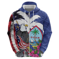 United States Guam Zip Hoodie USA Eagle Guahan Seal Bougainvillea - Polynesian Pride