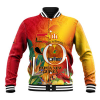 Papua New Guinea Independence Day Baseball Jacket 50th Anniversary Unity in Diversity LT14 Unisex Red - Polynesian Pride