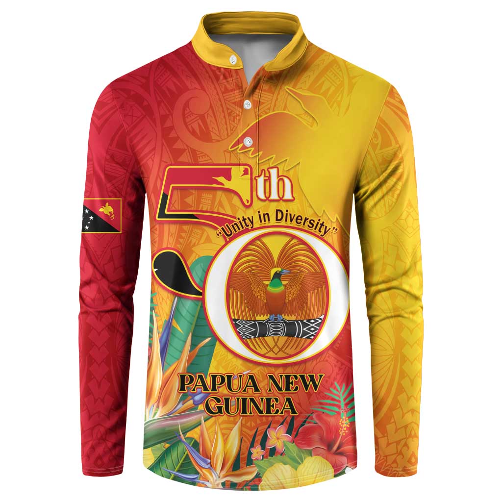 Papua New Guinea Independence Day Button Sweatshirt 50th Anniversary Unity in Diversity LT14 Red - Polynesian Pride