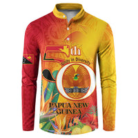 Papua New Guinea Independence Day Button Sweatshirt 50th Anniversary Unity in Diversity LT14 Red - Polynesian Pride