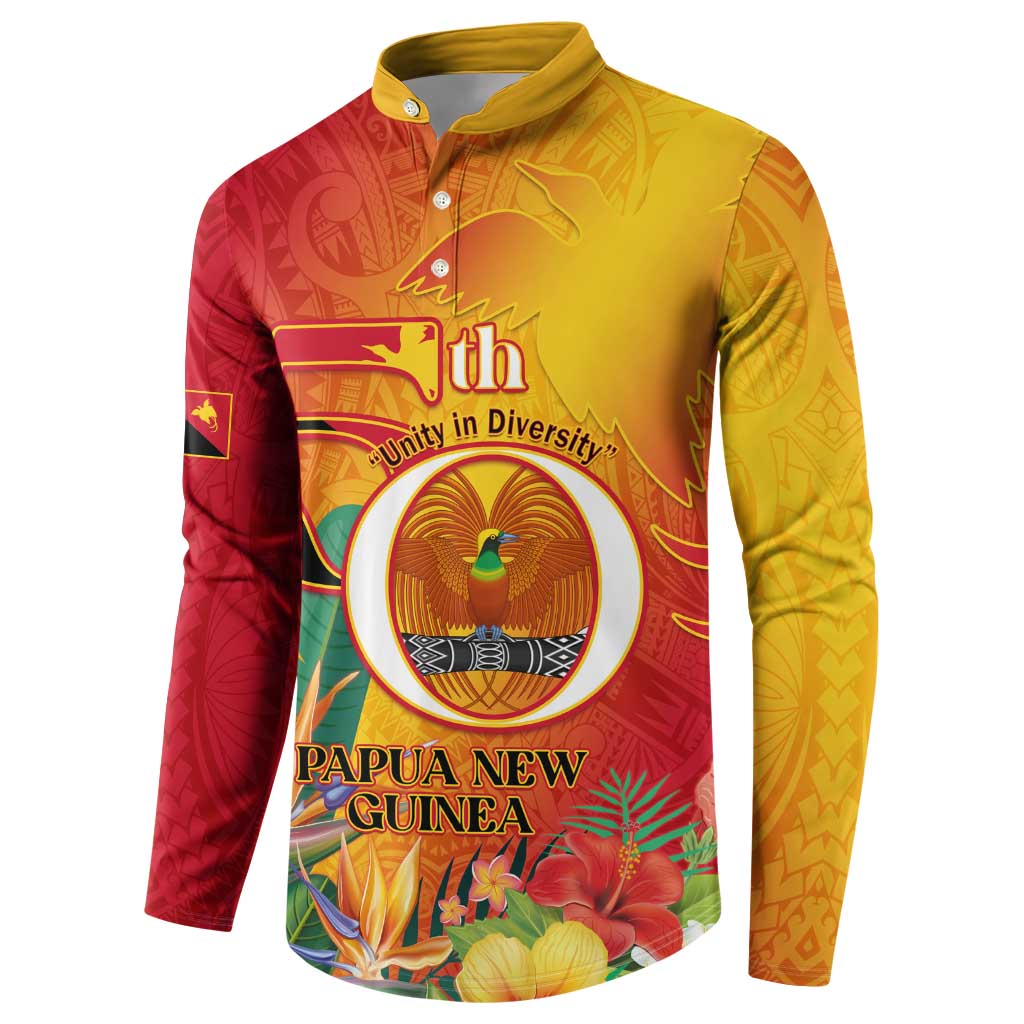 Papua New Guinea Independence Day Button Sweatshirt 50th Anniversary Unity in Diversity LT14 - Polynesian Pride