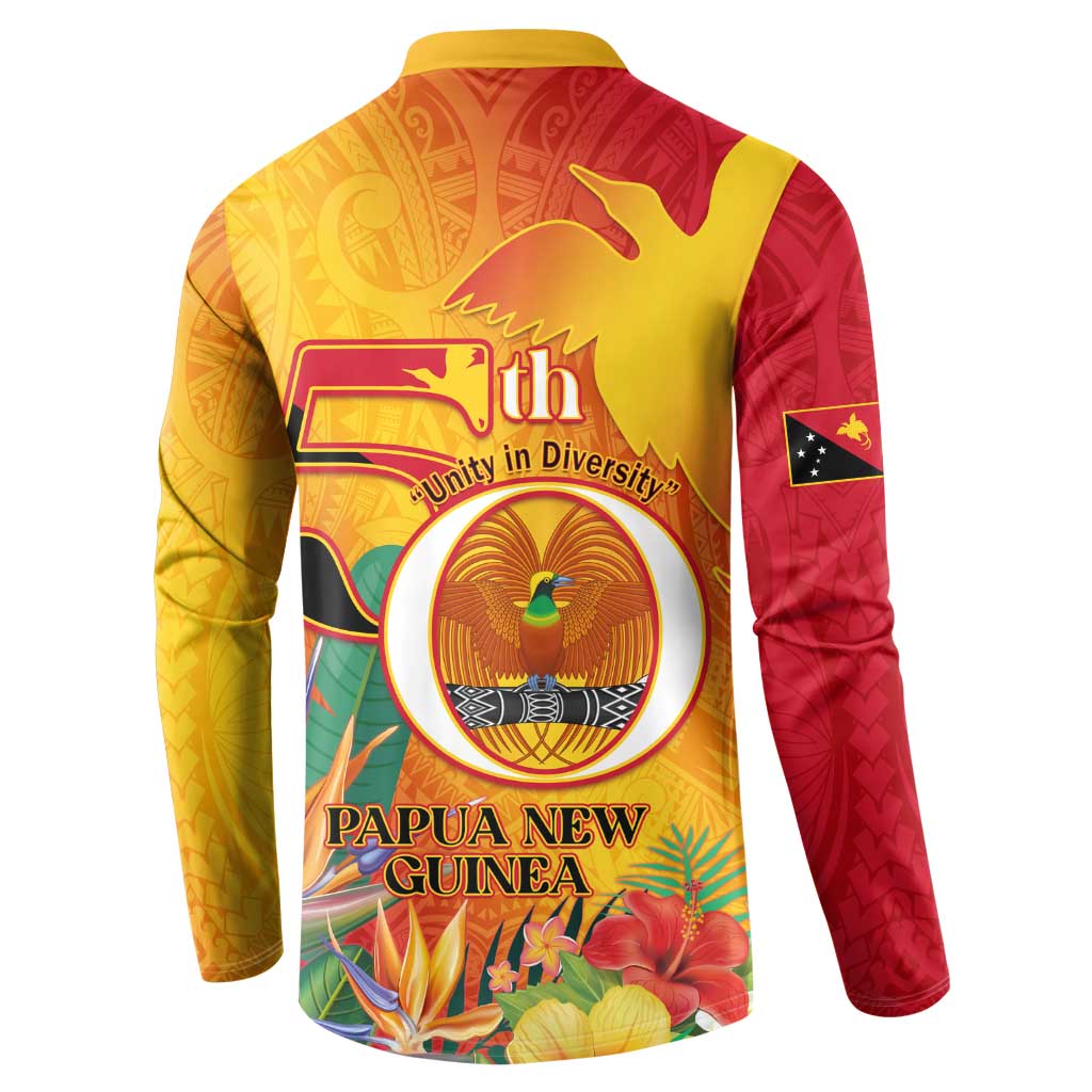 Papua New Guinea Independence Day Button Sweatshirt 50th Anniversary Unity in Diversity LT14 - Polynesian Pride