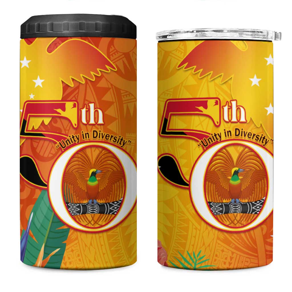Papua New Guinea Independence Day 4 in 1 Can Cooler Tumbler 50th Anniversary Unity in Diversity LT14 One Size: 16 oz Red - Polynesian Pride
