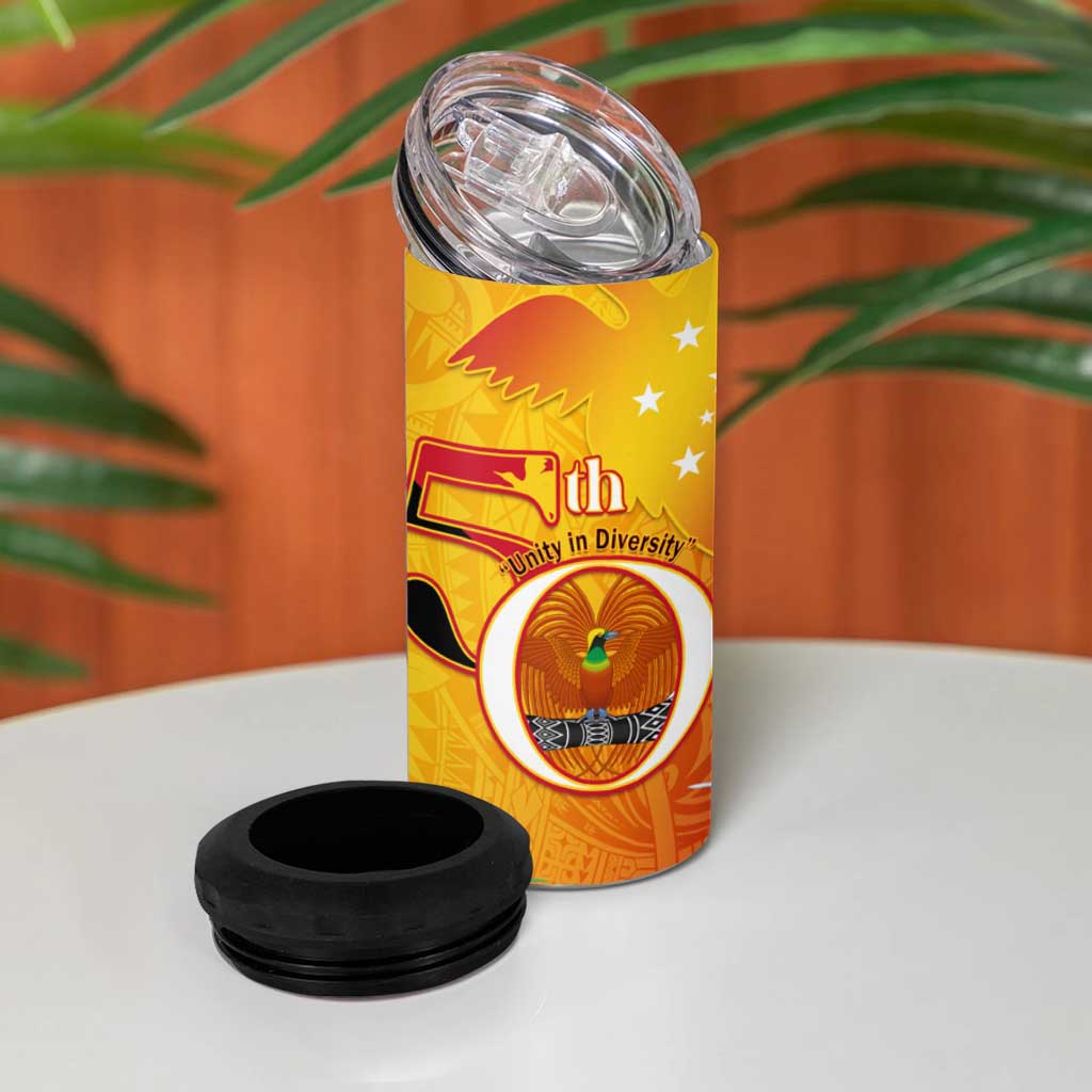 Papua New Guinea Independence Day 4 in 1 Can Cooler Tumbler 50th Anniversary Unity in Diversity LT14 - Polynesian Pride