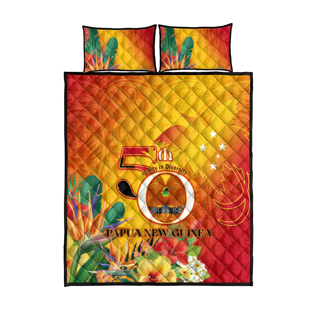 Papua New Guinea Independence Day Quilt Bed Set 50th Anniversary Unity in Diversity LT14 - Polynesian Pride