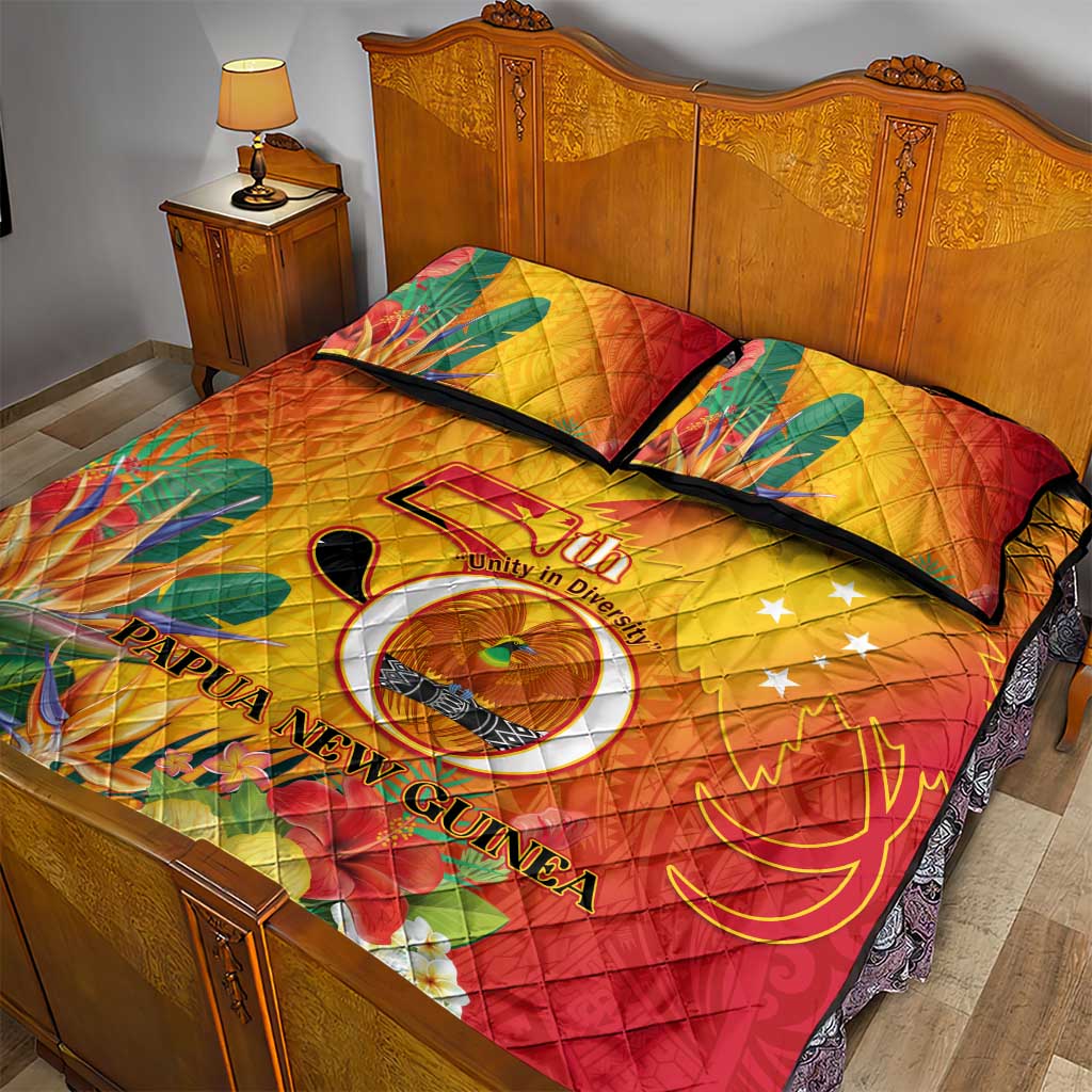 Papua New Guinea Independence Day Quilt Bed Set 50th Anniversary Unity in Diversity LT14 - Polynesian Pride