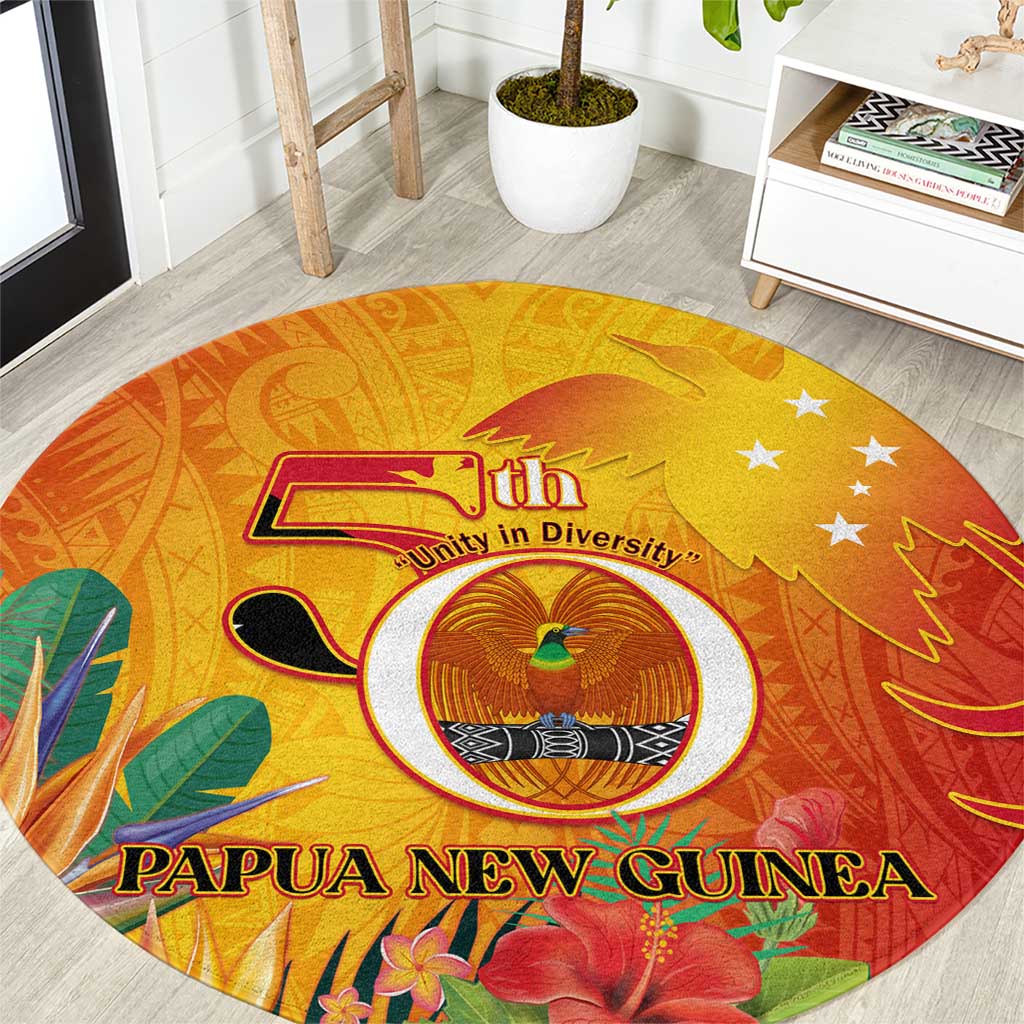 Papua New Guinea Independence Day Round Carpet 50th Anniversary Unity in Diversity