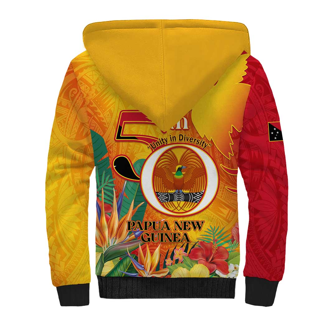 Papua New Guinea Independence Day Sherpa Hoodie 50th Anniversary Unity in Diversity LT14 - Polynesian Pride