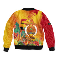 Papua New Guinea Independence Day Sleeve Zip Bomber Jacket 50th Anniversary Unity in Diversity