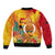 Papua New Guinea Independence Day Sleeve Zip Bomber Jacket 50th Anniversary Unity in Diversity