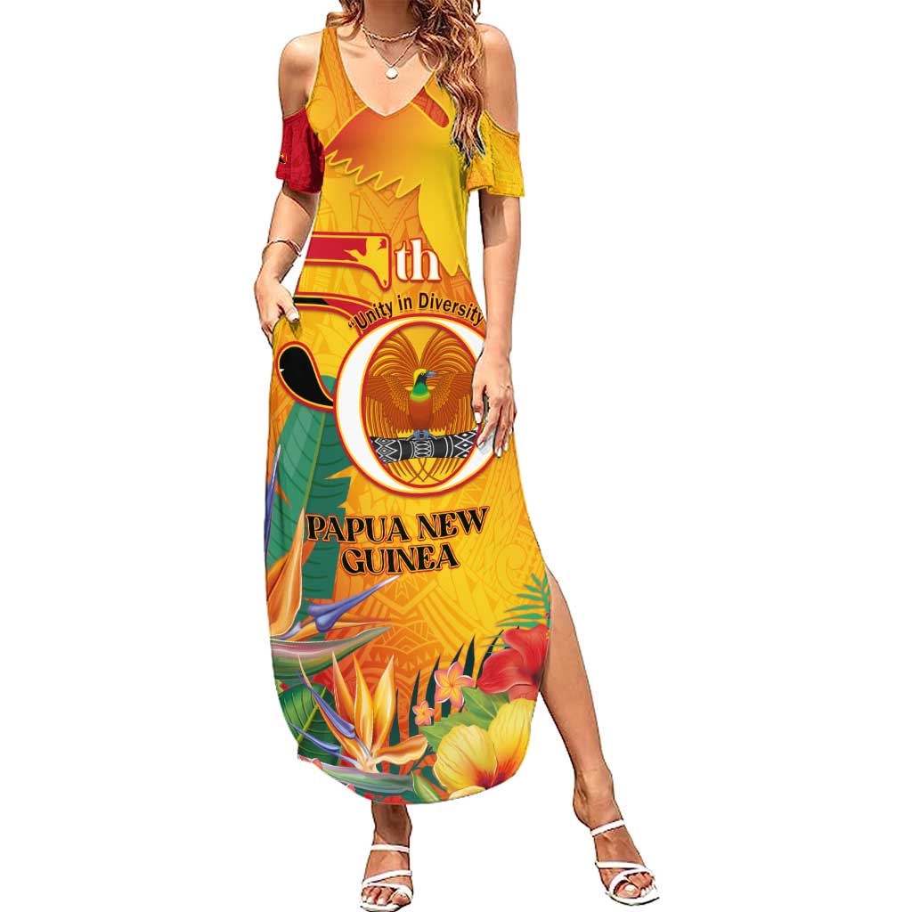 Papua New Guinea Independence Day Summer Maxi Dress 50th Anniversary Unity in Diversity