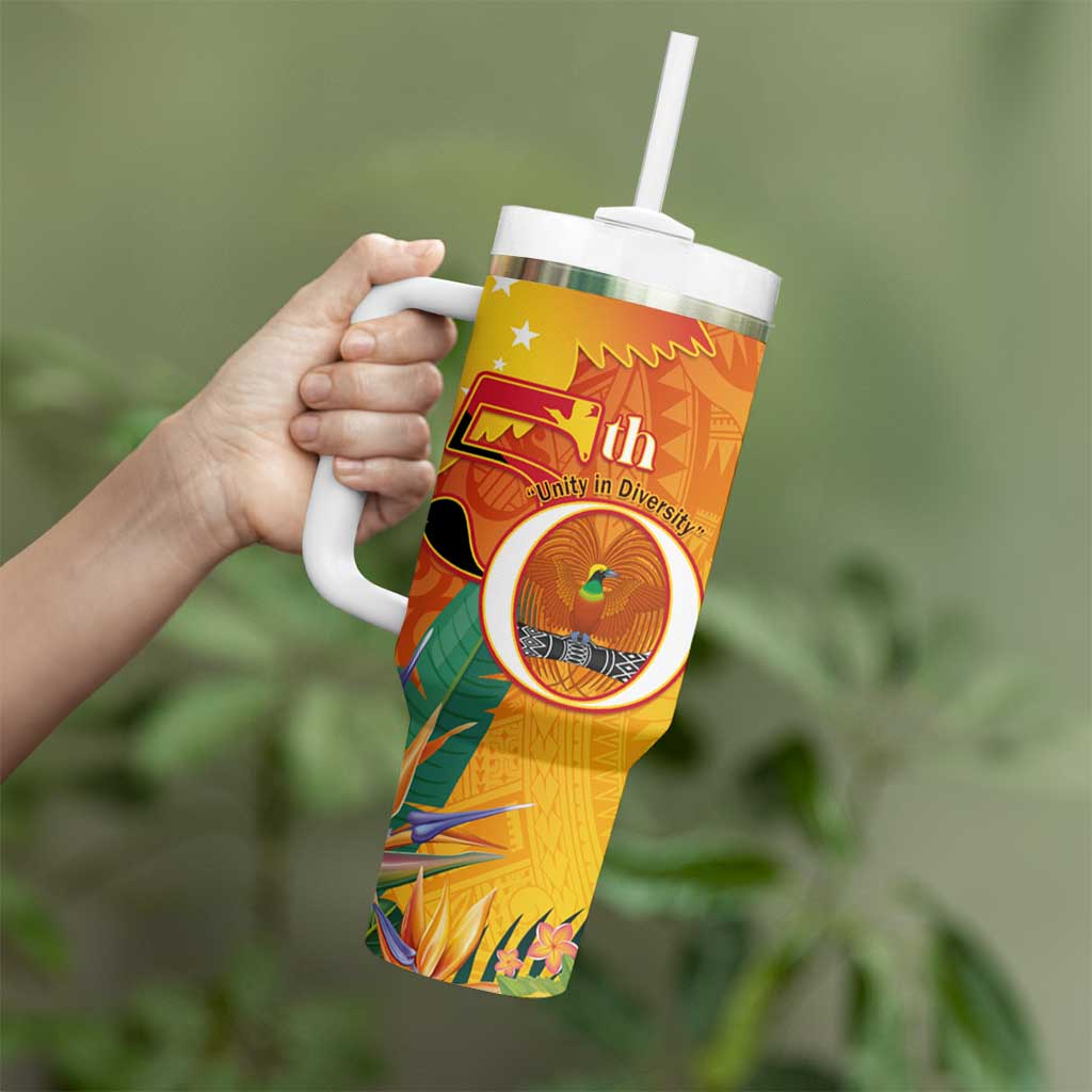 Papua New Guinea Independence Day Tumbler With Handle 50th Anniversary Unity in Diversity LT14 - Polynesian Pride