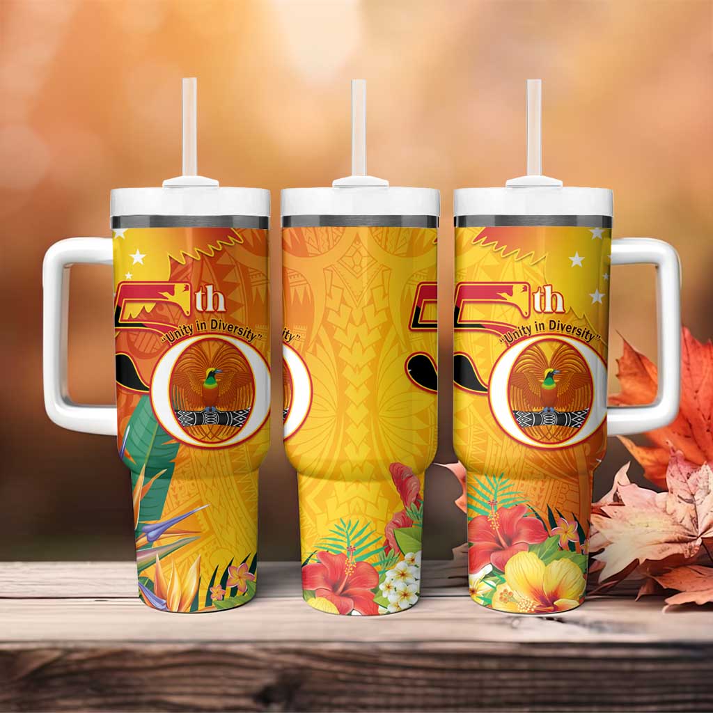 Papua New Guinea Independence Day Tumbler With Handle 50th Anniversary Unity in Diversity LT14 - Polynesian Pride