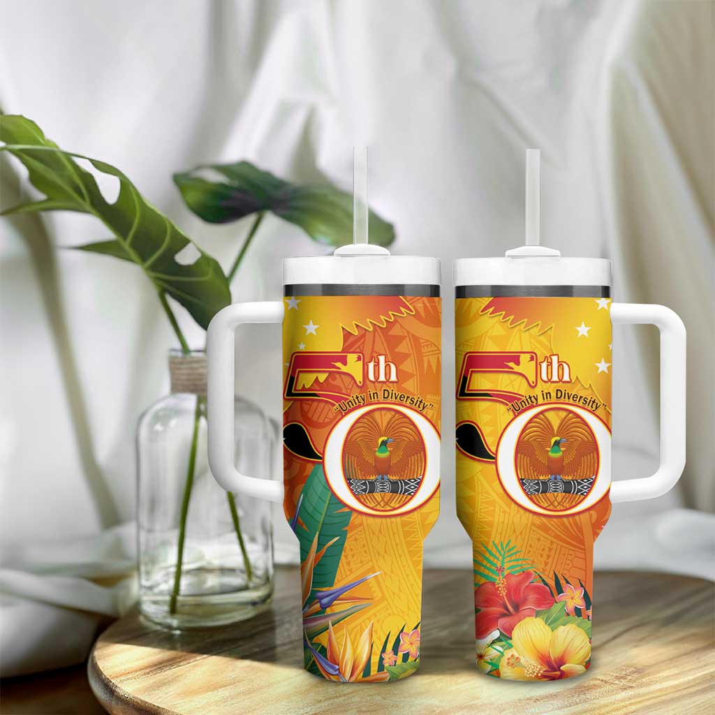 Papua New Guinea Independence Day Tumbler With Handle 50th Anniversary Unity in Diversity LT14 - Polynesian Pride