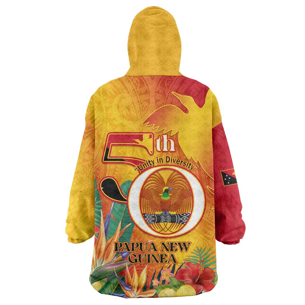 Papua New Guinea Independence Day Wearable Blanket Hoodie 50th Anniversary Unity in Diversity LT14 - Polynesian Pride