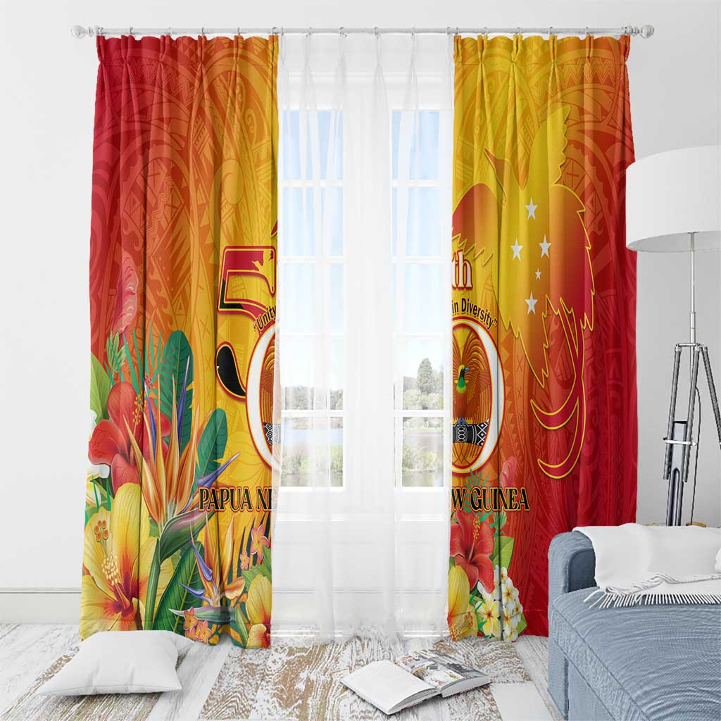 Papua New Guinea Independence Day Window Curtain 50th Anniversary Unity in Diversity LT14 - Polynesian Pride
