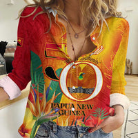 Papua New Guinea Independence Day Women Casual Shirt 50th Anniversary Unity in Diversity