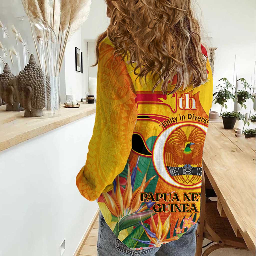 Papua New Guinea Independence Day Women Casual Shirt 50th Anniversary Unity in Diversity