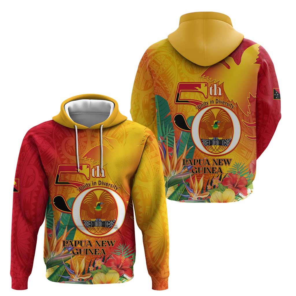 Papua New Guinea Independence Day Zip Hoodie 50th Anniversary Unity in Diversity
