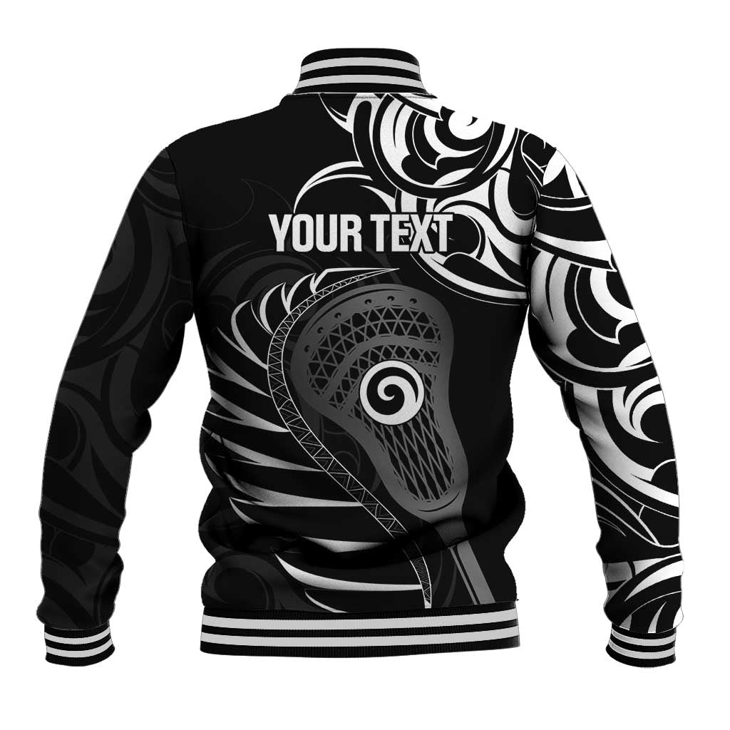 Personalised New Zealand Silver Fern Lacrosse Baseball Jacket Aotearoa Maori Pattern LT14 - Polynesian Pride