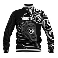 Personalised New Zealand Silver Fern Lacrosse Baseball Jacket Aotearoa Maori Pattern LT14 - Polynesian Pride