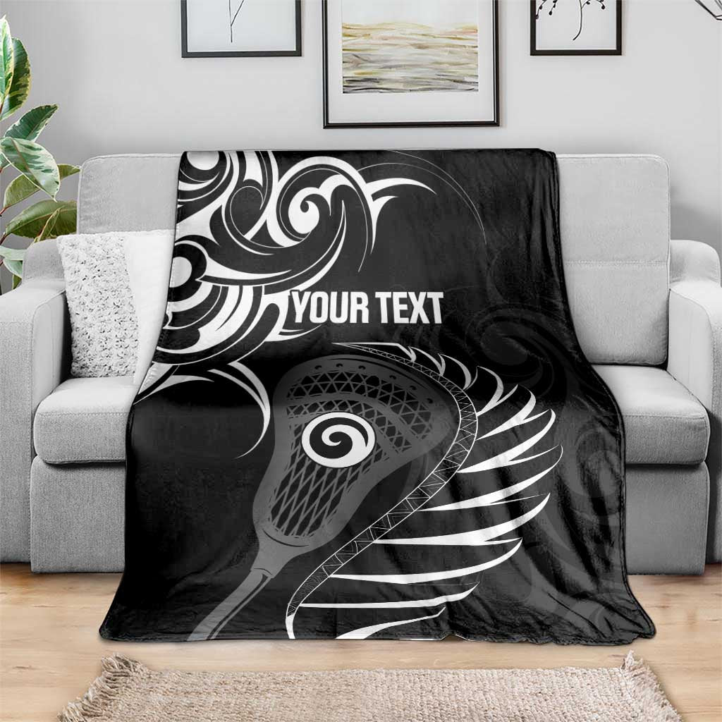 Personalised New Zealand Silver Fern Lacrosse Blanket Aotearoa Maori Pattern LT14 - Polynesian Pride