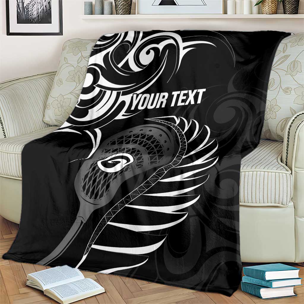 Personalised New Zealand Silver Fern Lacrosse Blanket Aotearoa Maori Pattern LT14 - Polynesian Pride