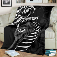 Personalised New Zealand Silver Fern Lacrosse Blanket Aotearoa Maori Pattern LT14 - Polynesian Pride