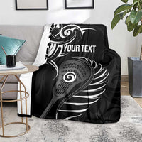 Personalised New Zealand Silver Fern Lacrosse Blanket Aotearoa Maori Pattern LT14 - Polynesian Pride