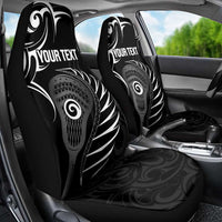Personalised New Zealand Silver Fern Lacrosse Car Seat Cover Aotearoa Maori Pattern