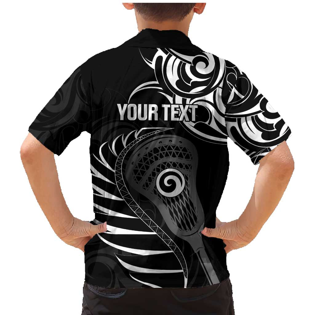 Personalised New Zealand Silver Fern Lacrosse Family Matching Mermaid Dress and Hawaiian Shirt Aotearoa Maori Pattern