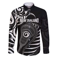 Personalised New Zealand Silver Fern Lacrosse Family Matching Mermaid Dress and Hawaiian Shirt Aotearoa Maori Pattern